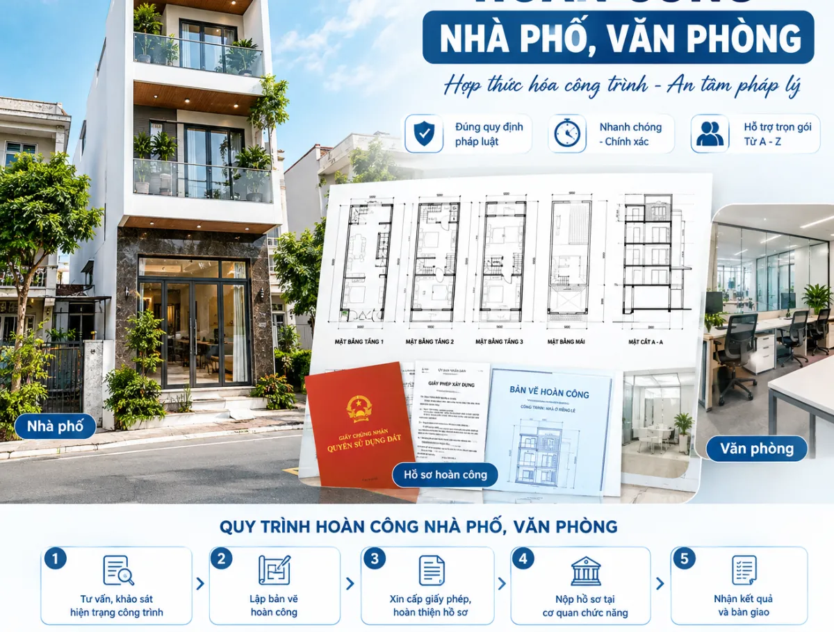 Hoàn công nhà ở, nhà phố, văn phòng